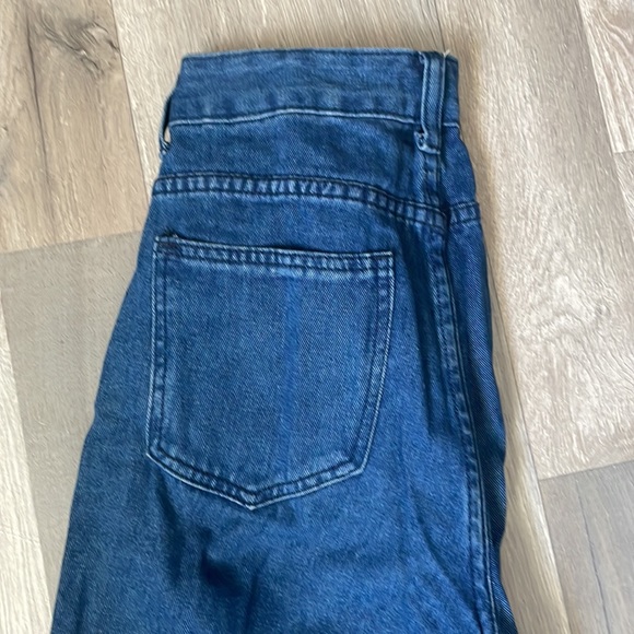 blue high waisted loose straight leg jeans - Picture 3 of 4